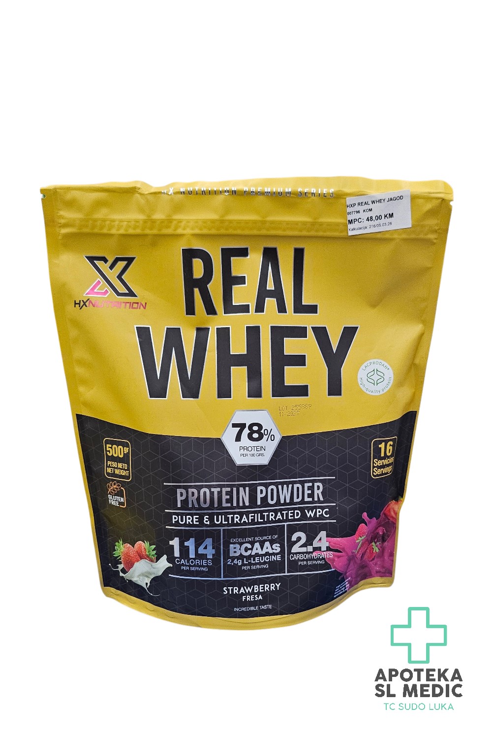 Whey Protein HX Nutrition Jagoda 500 g