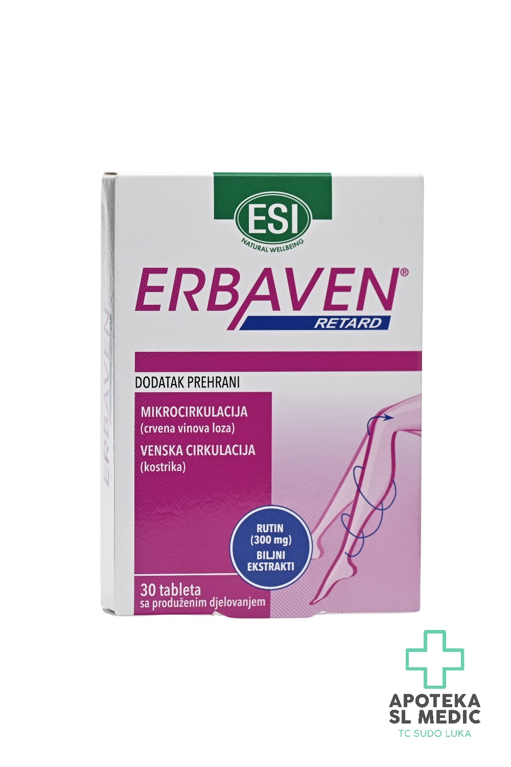 ESI Erbaven Retard (30 tableta) – Za vensku cirkulaciju, mikrocirkulaciju i otečene noge