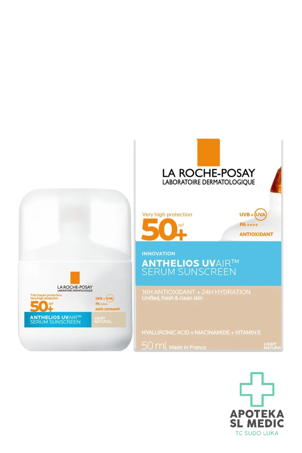 La Roche-Posay Anthelios UVAir™ Tonirani Serum SPF 50+ (Light) – Ujednačen Ten i Visoka Zaštita (50ml)