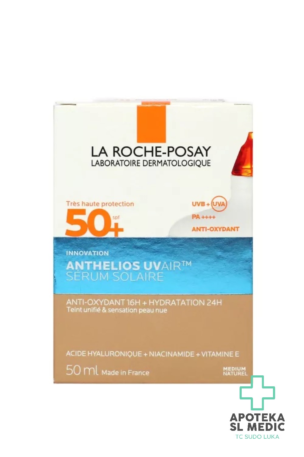 La Roche-Posay Anthelios UVAir™ Tonirani Serum SPF 50+ (Medium) – Prirodno Ujednačen Ten i Visoka Zaštita (50ml)