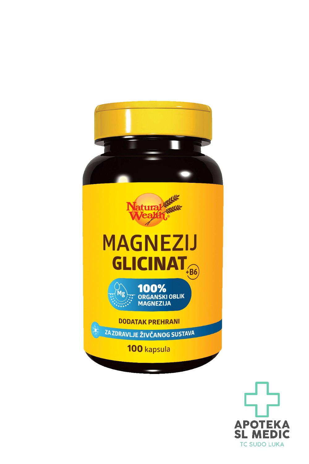 Natural Wealth MAGNEZIJ GLICINAT + B6 100 kapsula