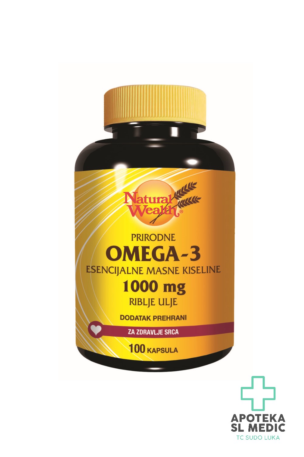 Natural Wealth Prirodne Omega-3 1000 mg (100 Kapsula) – Riblje Ulje za Zdravlje Srca i Mozga