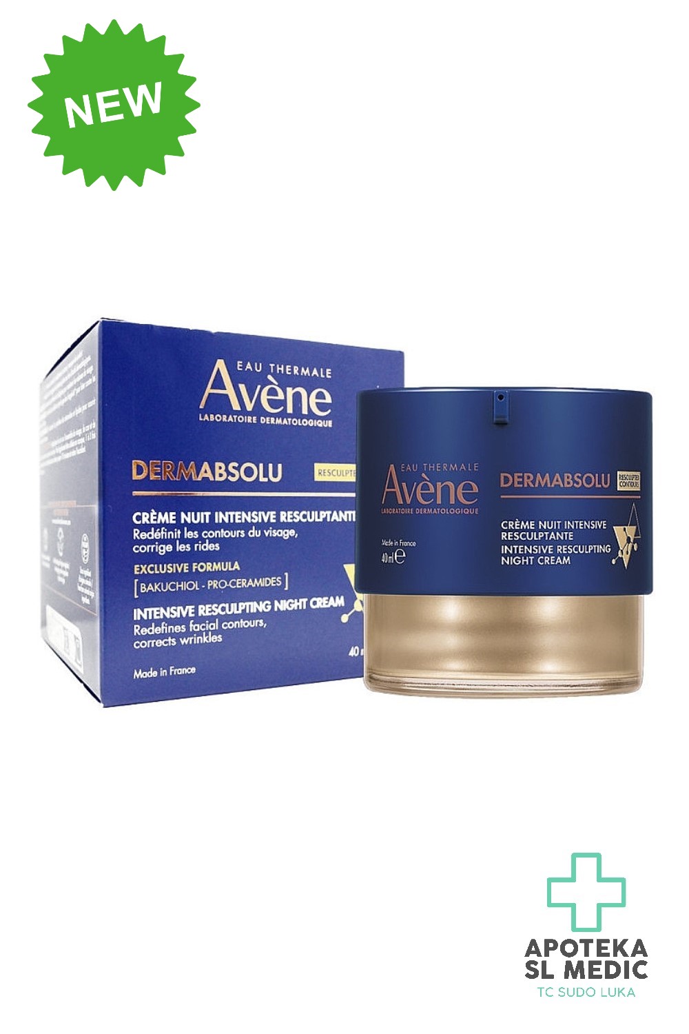 Avène DermAbsolu Intenzivna Noćna Krema za Oblikovanje Lica 40ml – Protiv Bore sa Bakuchiolom i Pro-Ceramidima