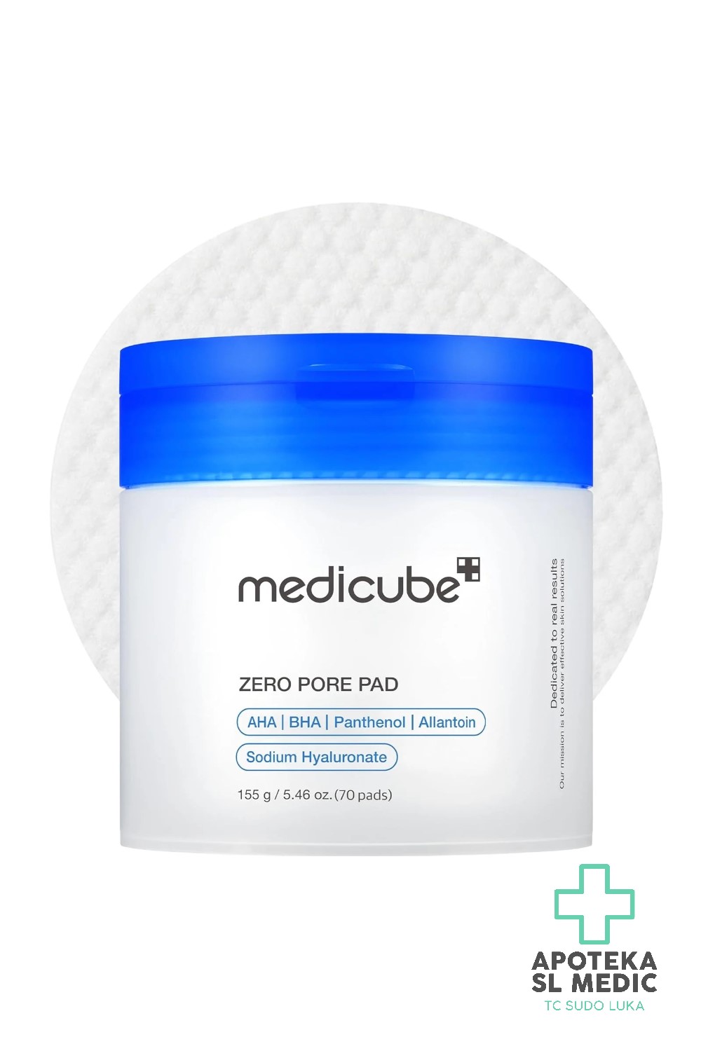 Medicube Zero Pore Pad Tufer za Piling i Sužavanje Pora (70 kom) – Sa AHA, BHA i Hijaluronskim Kiselinom za Glatku Kožu