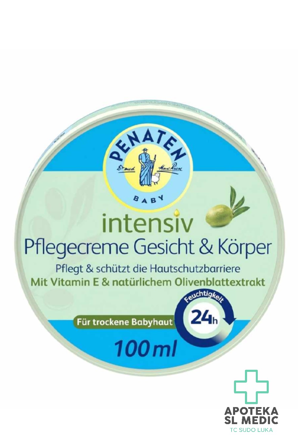 Penaten Baby Intenzivna Krema za Lice i Tijelo (100 ml) – Sa Vitaminom E i Ekstraktom Maslinovog Lista za Suhu Kožu